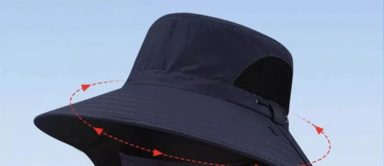 UPF 50+ Wide Brim Sun Hat with Detachable Face Mask