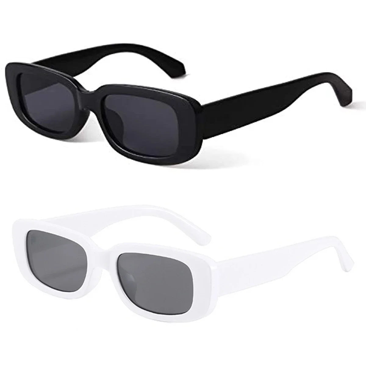 Retro Rectangle Sunglasses with UV400 Protection