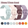 A set of silicone watch straps in various pastel colors, including mint green, pink, mauve, and lavender.