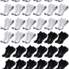 30 pairs of athletic running socks in black and white for men and women