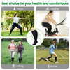 Compression socks shown in various activities like yoga, cycling, hiking, and tennis.