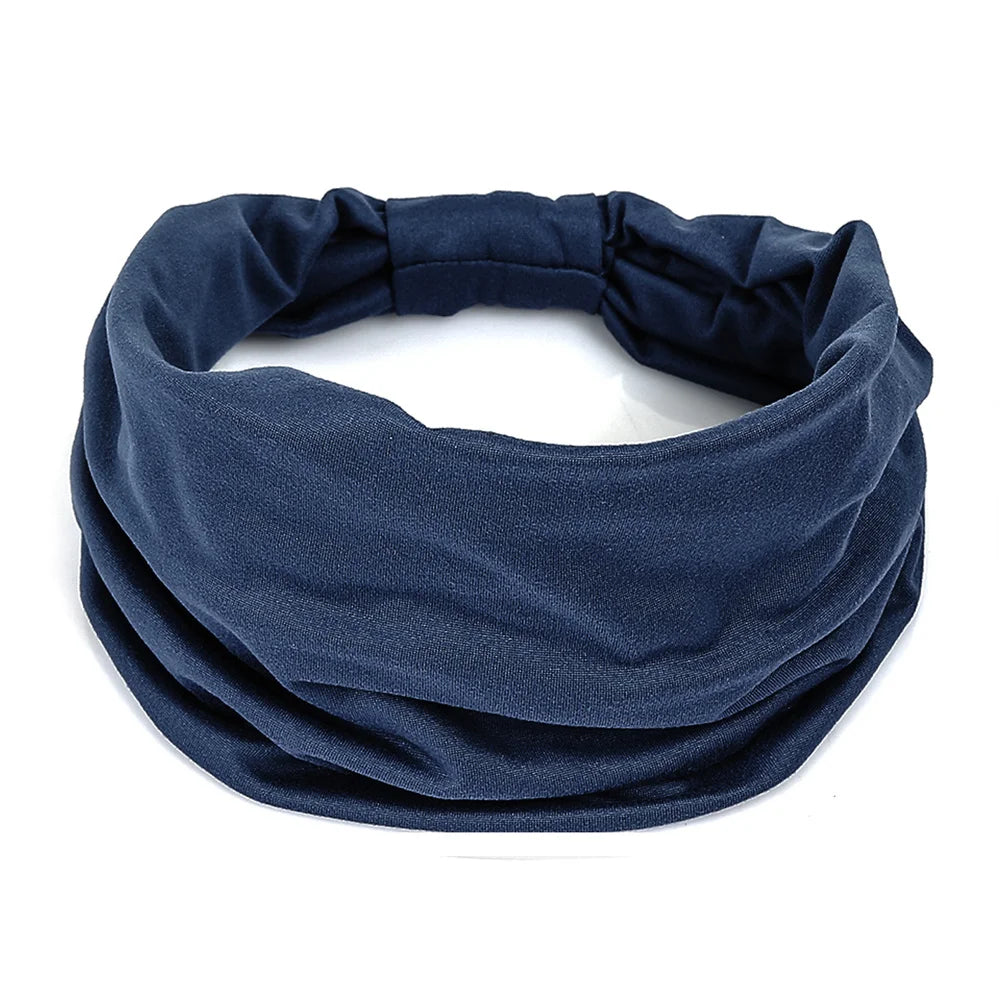 Navy blue non-slip elastic headband for fitness or hair