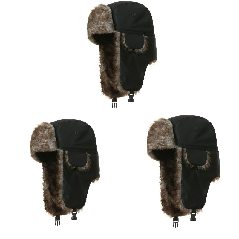Faux Fur Trapper Hat with Ear Flaps