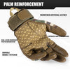 Olive green palm reinforced tactical cycling gloves with microfiber artificial leather and double-stitched construction