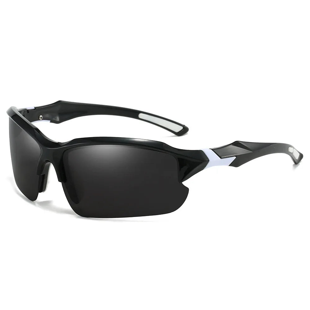 Polarized Half-Frame Sport Sunglasses with Anti-Glare Lenses