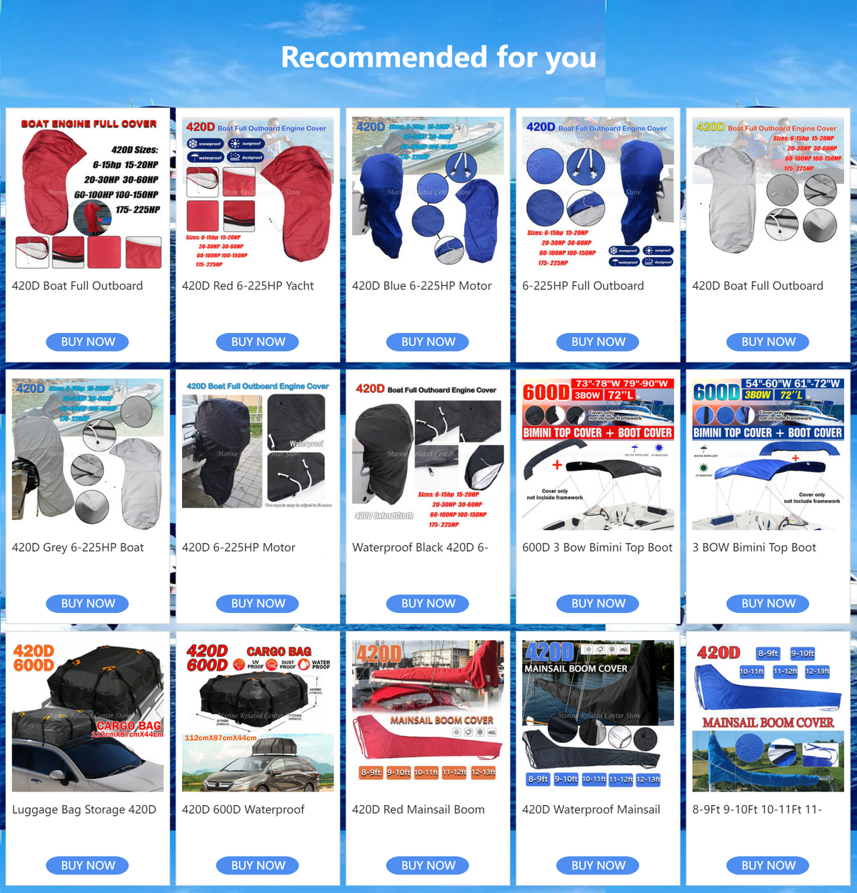 Heavy-Duty Waterproof Outboard Motor Cover