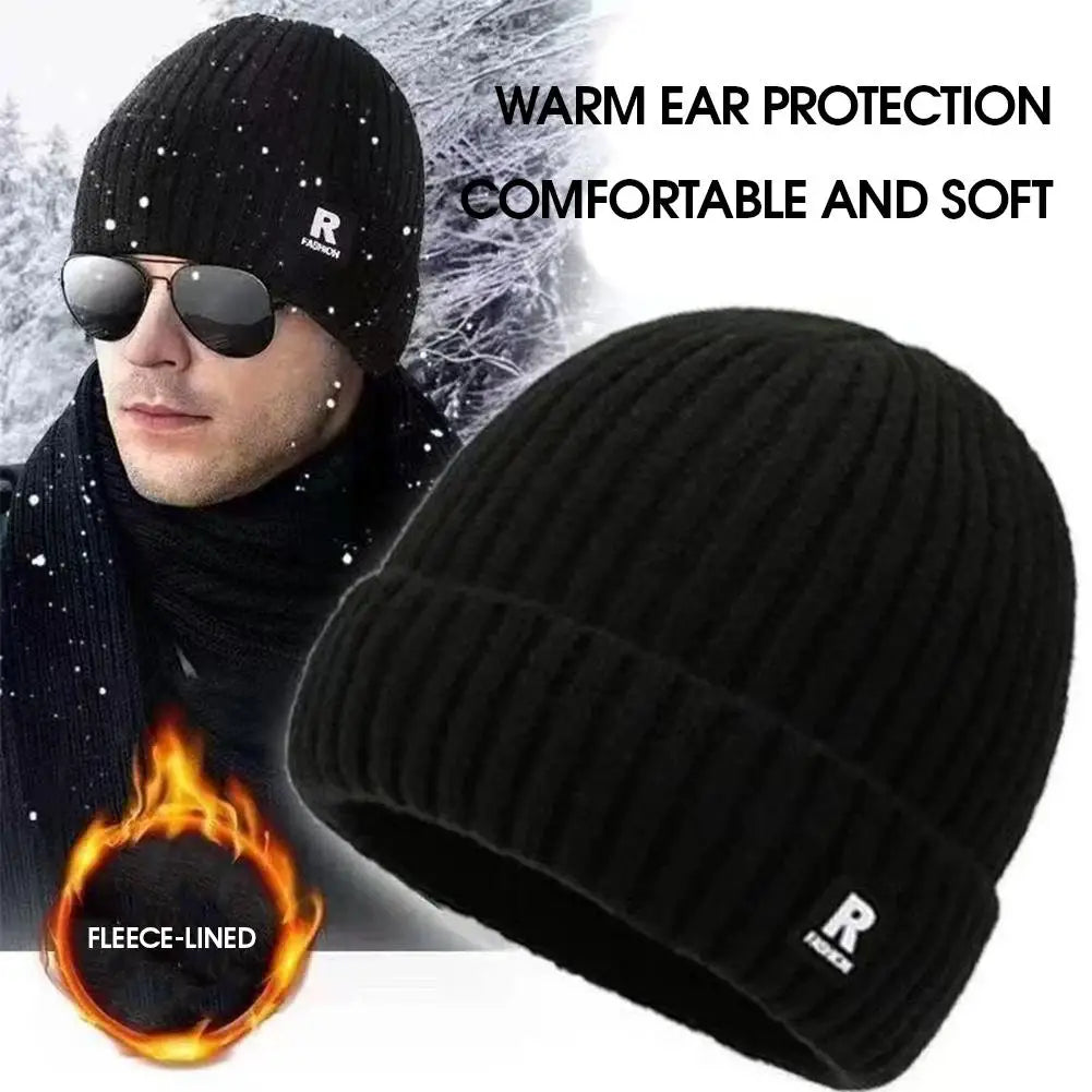 Fleece-Lined Knit Beanie for Men and Women