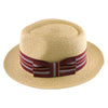 Woven Straw Fedora Hat with Striped Band for Men and Women