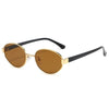 Retro Oval Metal Sunglasses with UV400 Protection
