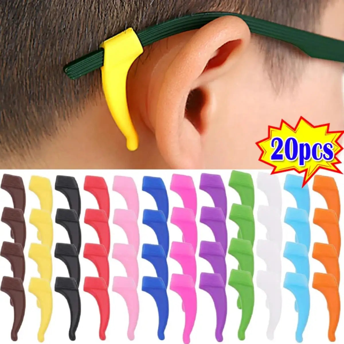 Une variété de grips en silicone anti-dérapants colorés pour lunettes