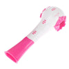 A pink and white adjustable handheld lung expansion trainer device.