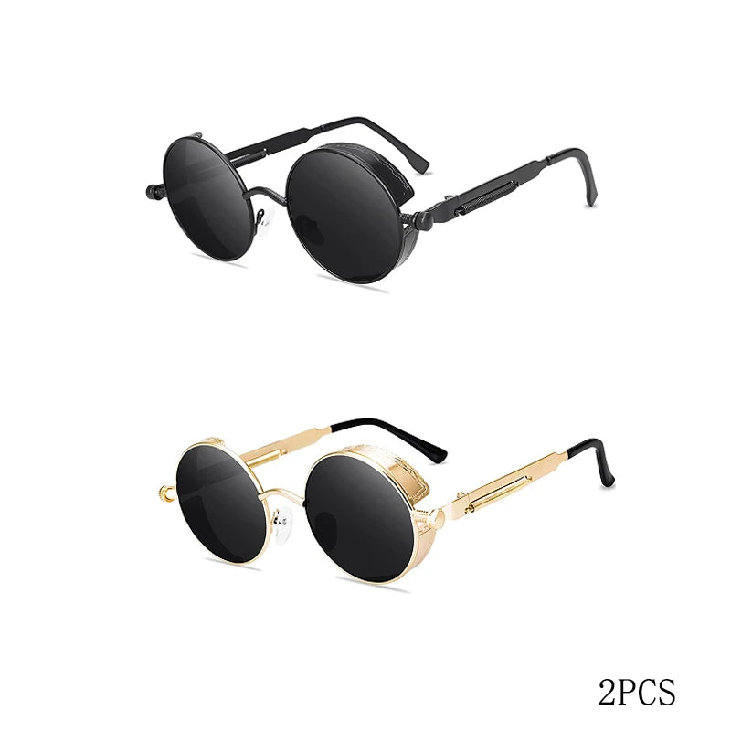 Classic Round Metal Frame Sunglasses with UV400 Protection