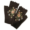 Embroidered Floral Bee Fingerless Gloves