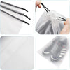 A set of reusable drawstring storage bags, some with black drawstrings, shown in various angles.