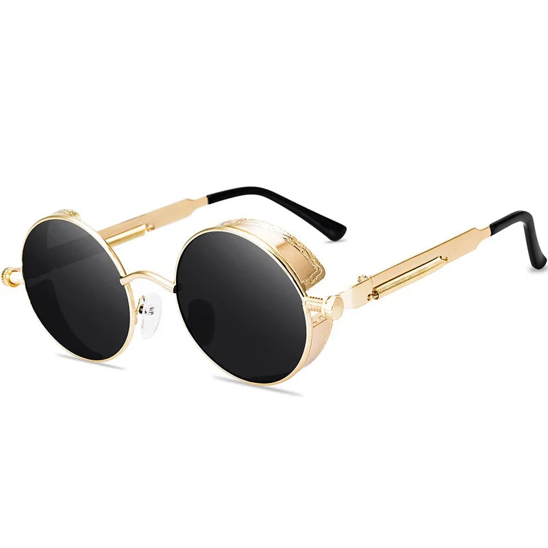 Classic Round Metal Frame Sunglasses with UV400 Protection