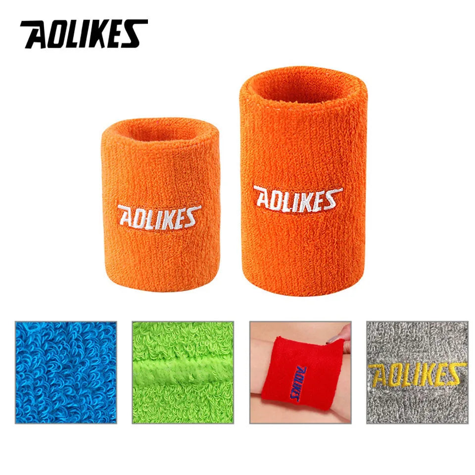 سوار رياضي برتقالي ماص للرطوبة يحمل شعار AOLIKES وبألوان مختلفة.