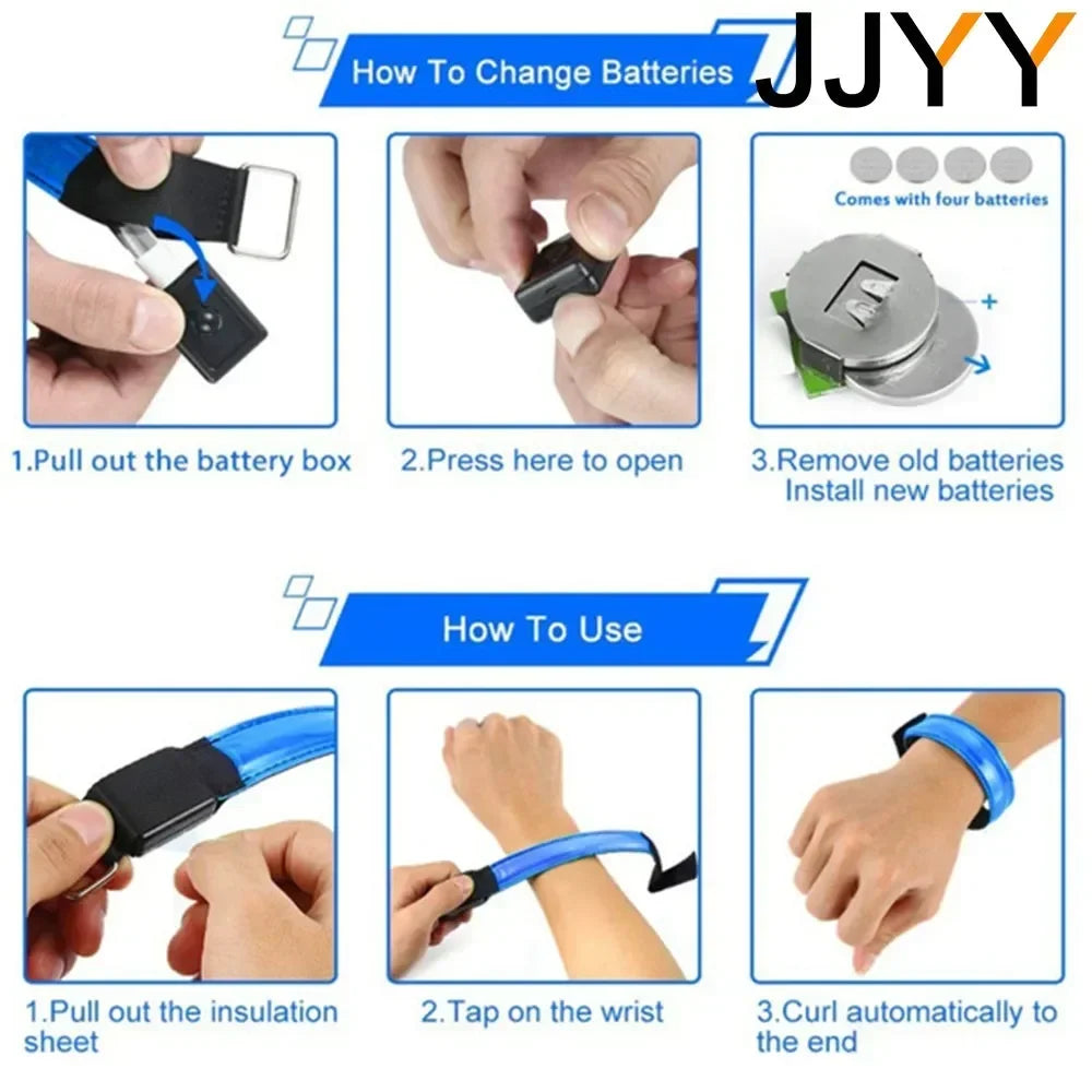 USB Rechargeable LED Safety Armband for Night Running and Cycling