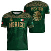 A dark green men's t-shirt featuring the Mexico national flag design and an eagle graphic.