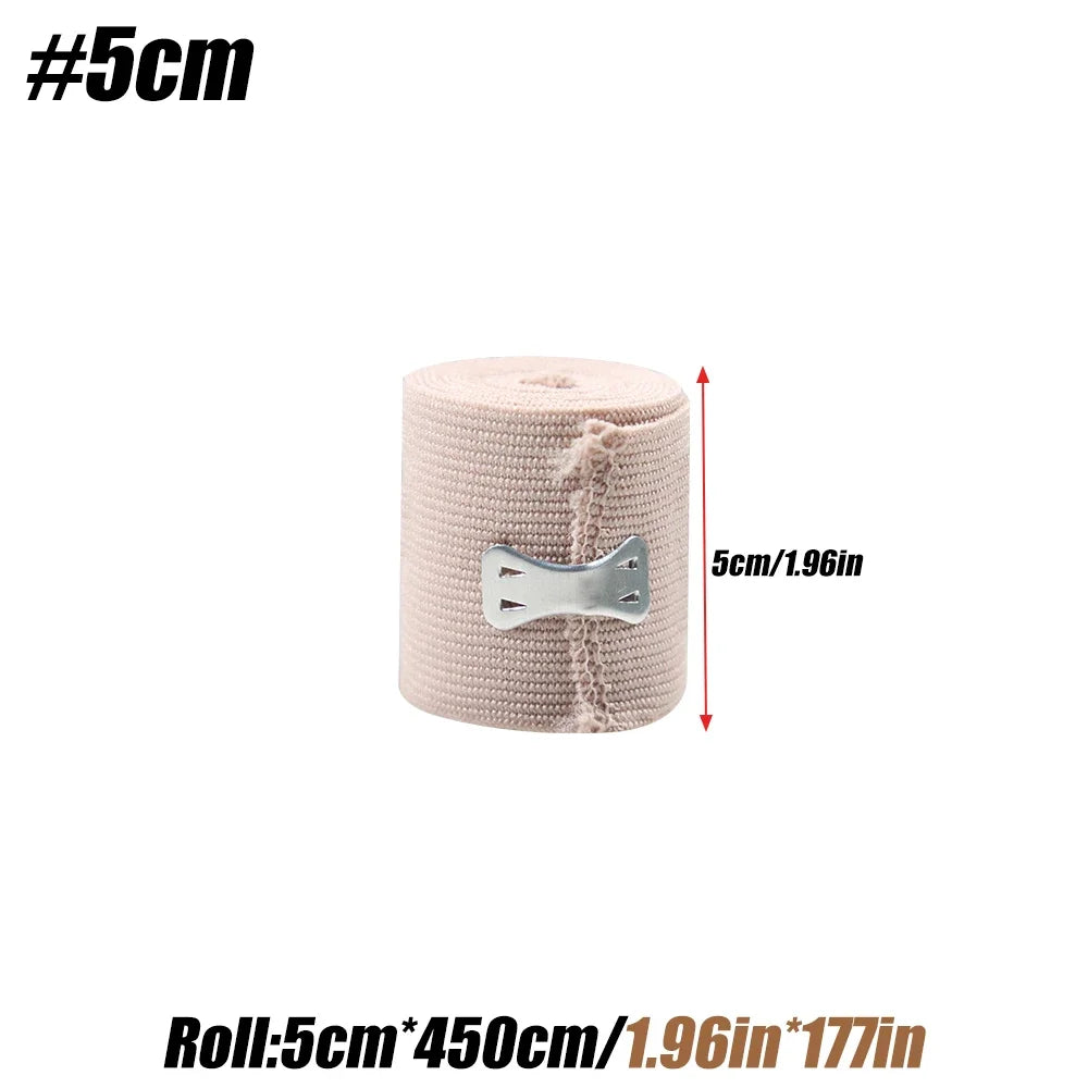 Roll of 5cm elastic compression bandage in light pink color