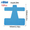 Blue kinesiology tape piece measuring 2cm wide and 8.5cm high