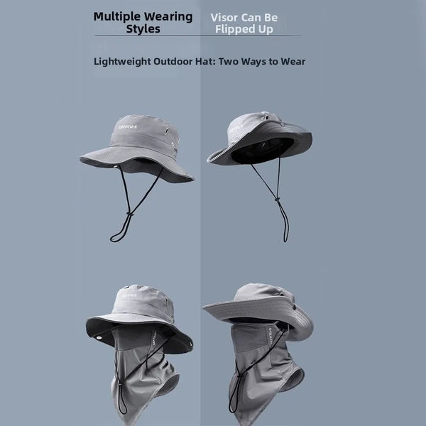 Breathable Fisherman Hat with Detachable Face Mask