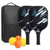 2-Piece Fiberglass Pickleball Paddle Set with 4 Balls for Beginners