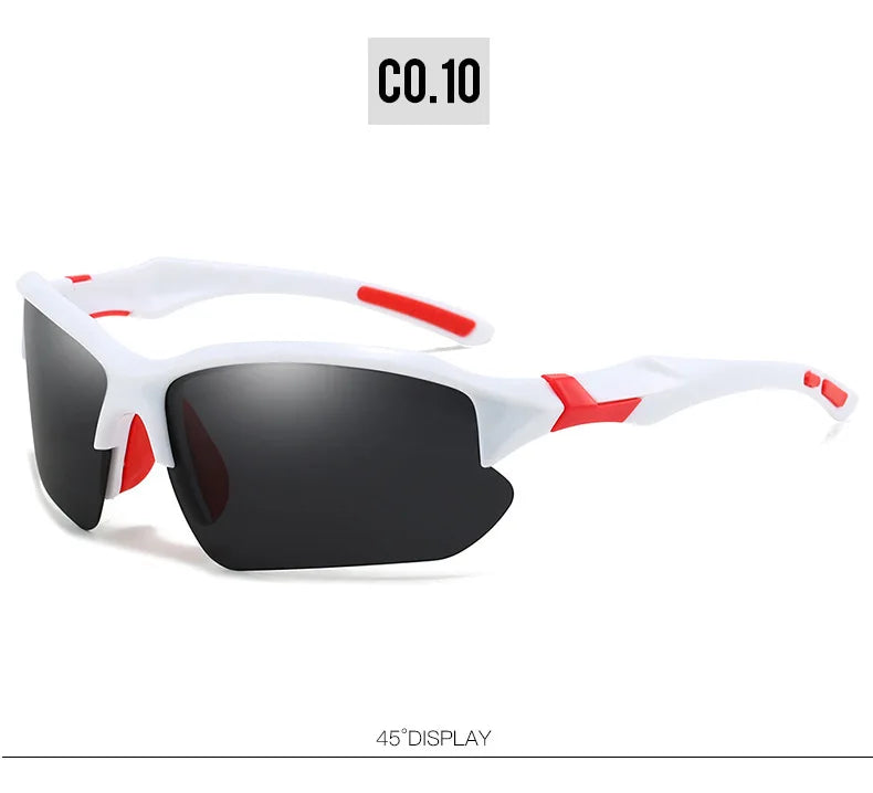 Polarized Half-Frame Sport Sunglasses with Anti-Glare Lenses