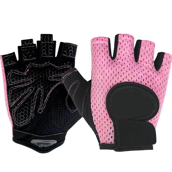 Anti-Slip Fingerless Gym Gloves with Wrist Support