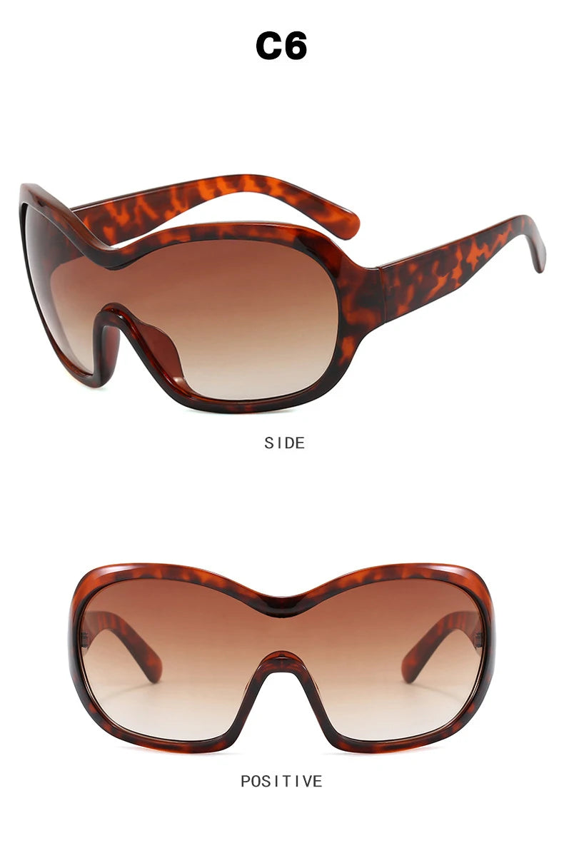 Oversized Pilot Sunglasses with Gradient Lenses