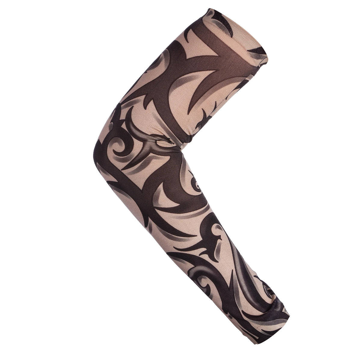 Black and beige swirling pattern sun protection breathable arm sleeve