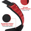 A black and red magnetic wristband with a breathable mesh inner layer for hardware storage.