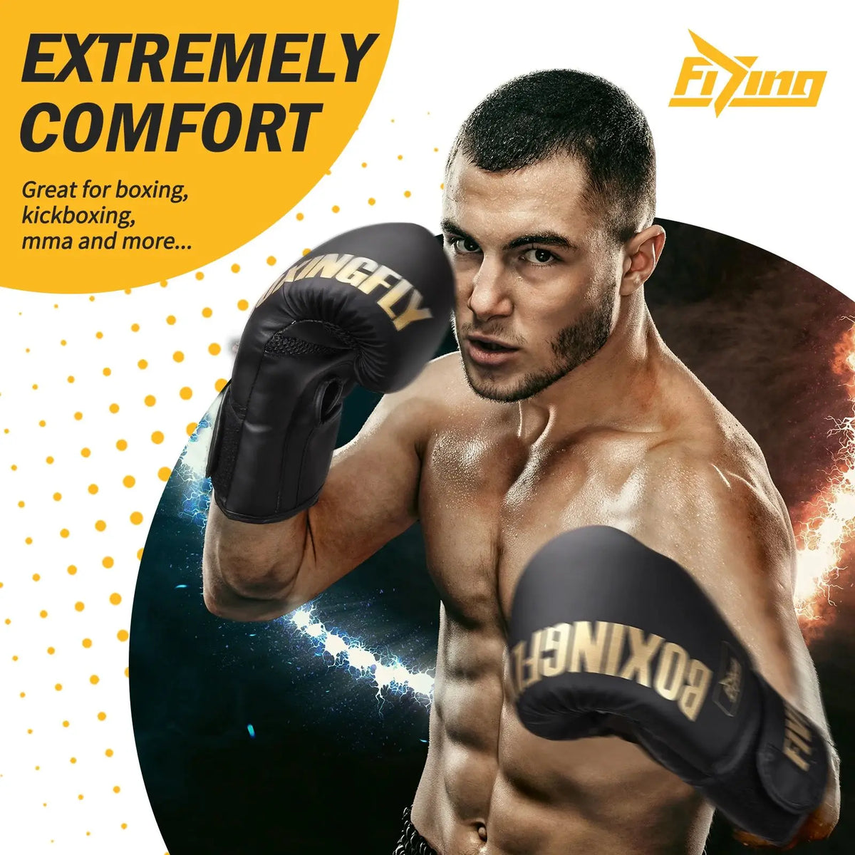Professional PU Leather Boxing Gloves for Training and Sparring