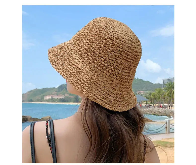 Handwoven Straw Sun Hat with Wide Brim
