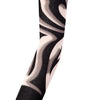 A black and white striped long seamless tattoo sleeve for sun protection