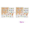 Two sets of wooden memory match puzzles featuring various items like food and vehicles for children