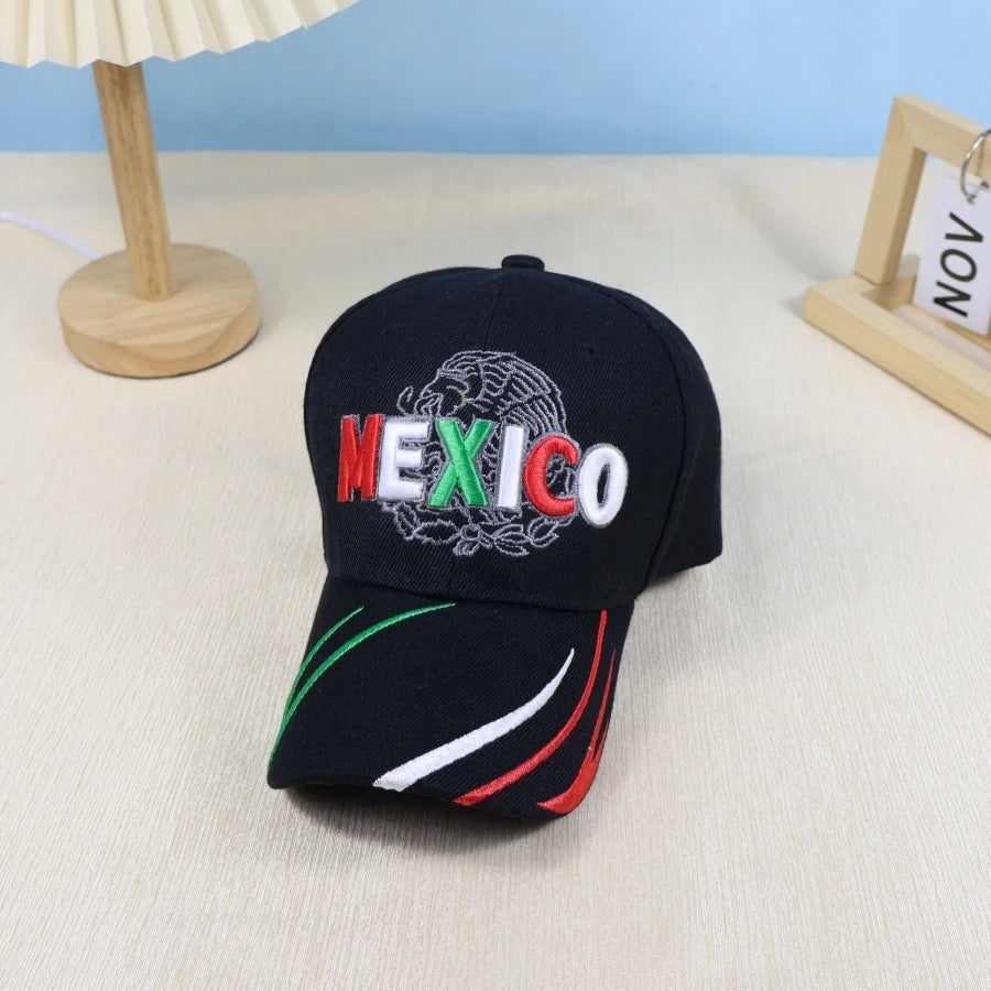 Embroidered Letter Baseball Cap with Adjustable Strap