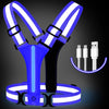 LED Reflective Running Vest with USB Rechargeable Lights