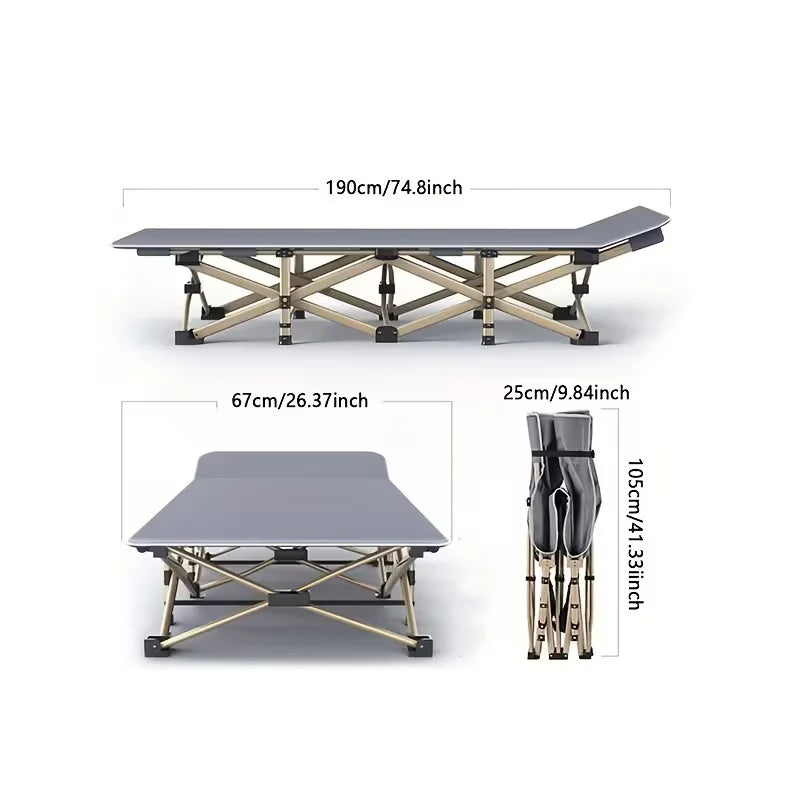 Portable Folding Camping Cot with Padded Mattress