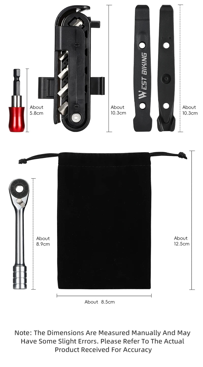 Compact 14-in-1 Ratchet Wrench Multi-Tool for Bicycles