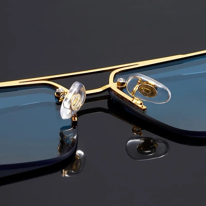 Rimless Rectangle Sunglasses for Men and Women