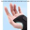 A hand wearing a black wrist brace for carpal tunnel relief, showing the comfortable fit.