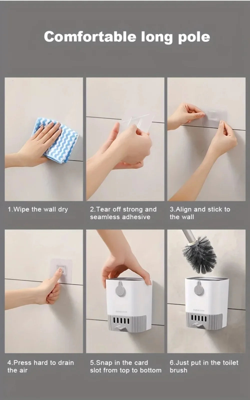 Wall-Mounted Toilet Brush Set with Holder