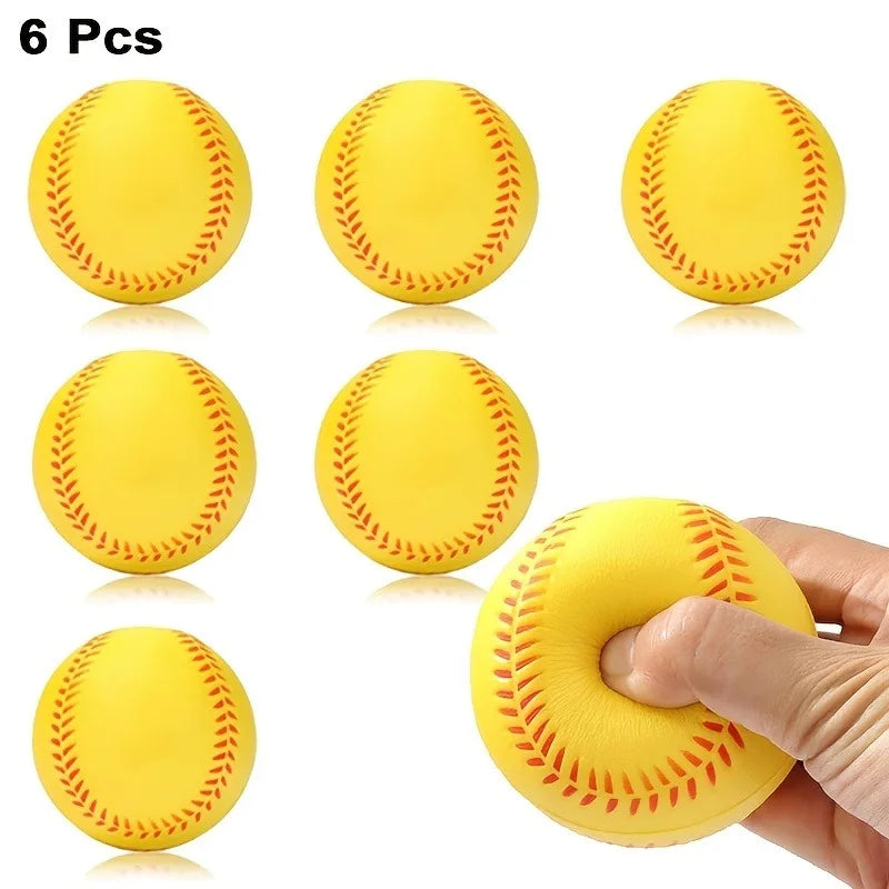 PU Foam Baseball & Softball Training Balls - 6 Pack