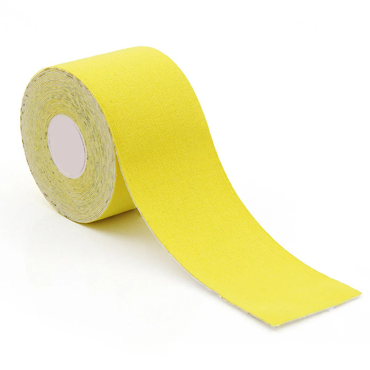 Roll of bright yellow wrinkle smoothing tape for face and skin