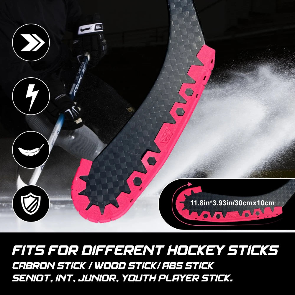 Manchon protecteur rose pour bâton de hockey, adapté aux sticks en carbone, bois ou ABS.