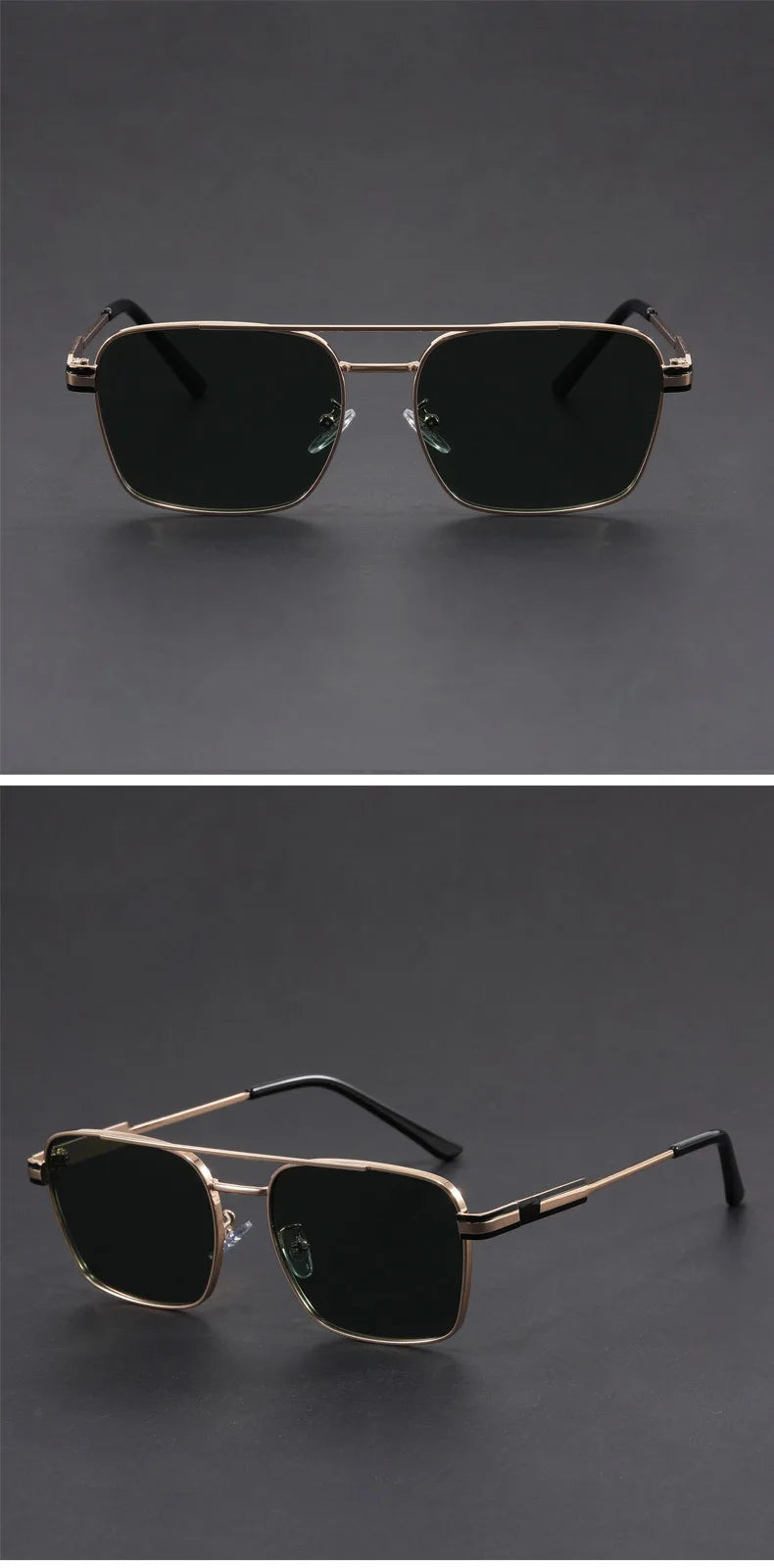 Square Metal Sunglasses with UV400 Protection