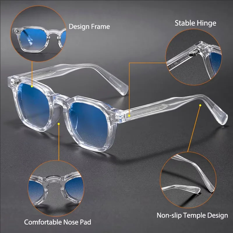 Retro Classic Square Frame Sunglasses with UV400 Protection