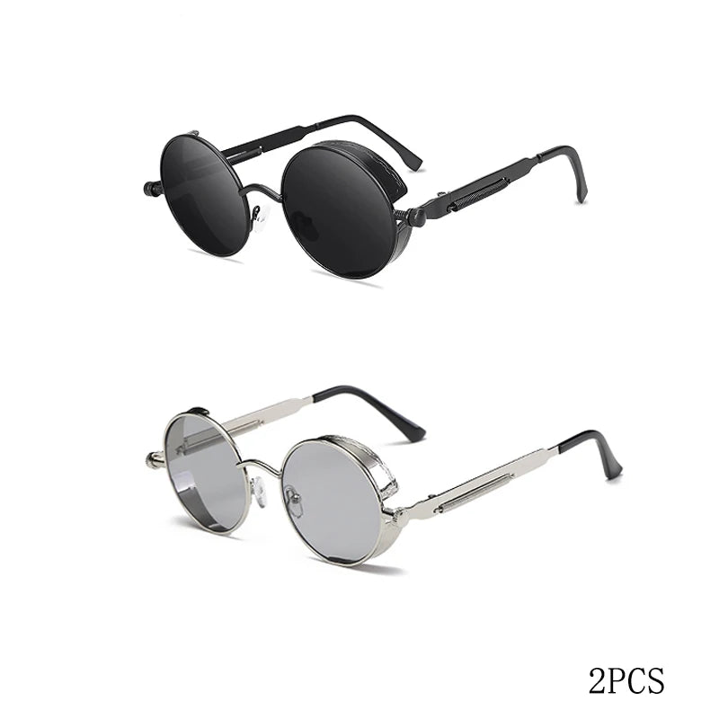 Classic Round Metal Frame Sunglasses with UV400 Protection
