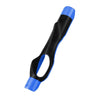 A black and blue precision golf club grip trainer designed for posture correction.