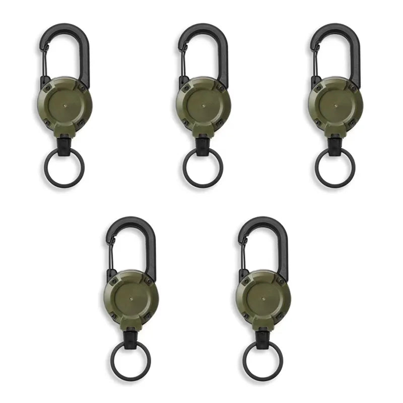 Retractable Heavy-Duty Keychain Reel with Carabiner Clip